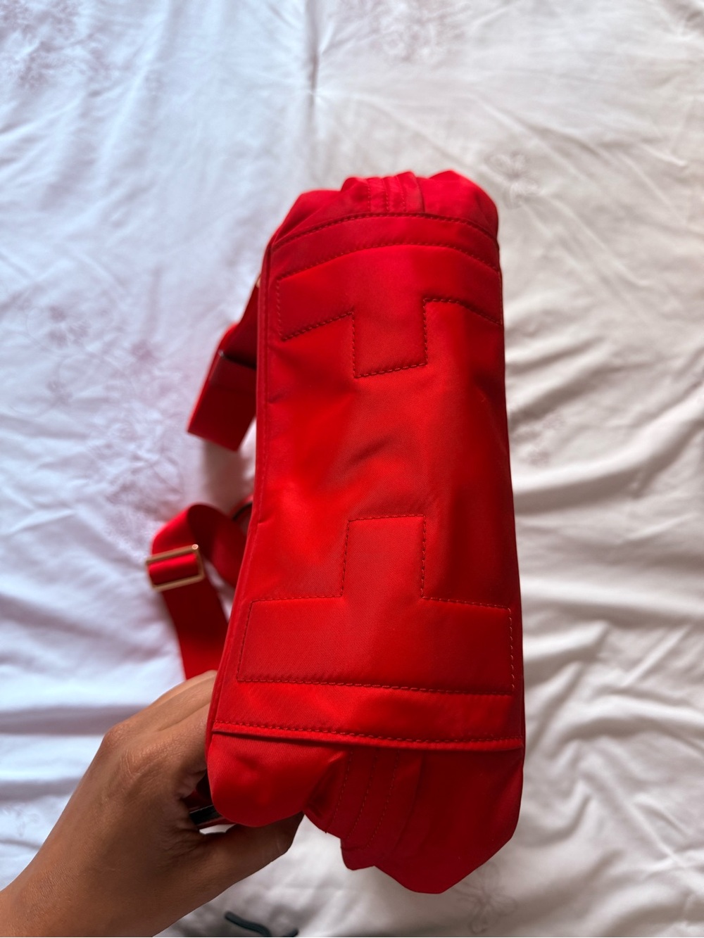 Tory Burch | Ella Red Small Backpack - Picture 6 of 9